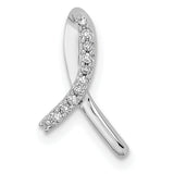 Sterling Silver Awareness Ribbon Pendant with Diamond Accents, Symbolic Jewelry for Women