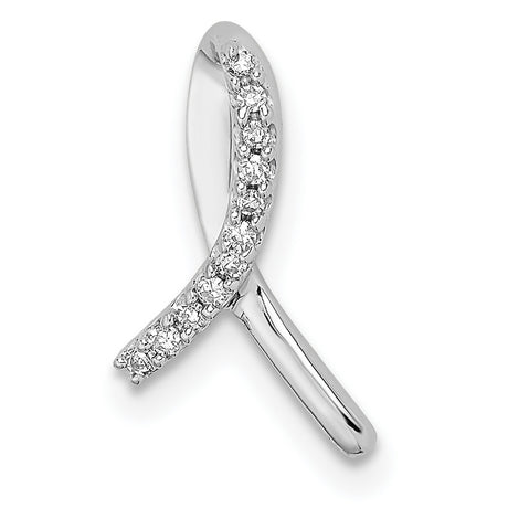 Sterling Silver Awareness Ribbon Pendant with Diamond Accents, Symbolic Jewelry for Women