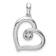 Sterling Silver Heart Pendant with Cubic Zirconia, Open Heart Design, Romantic Jewelry for Women