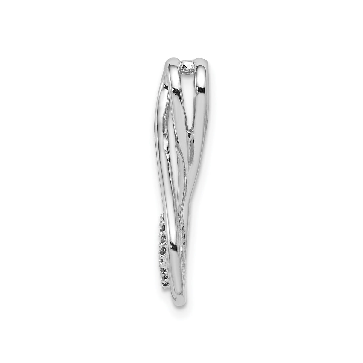 Sterling Silver Infinity Heart Pendant with Diamond and Cubic Zirconia Accents for Women