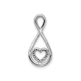 Sterling Silver Infinity Heart Pendant with Diamond and Cubic Zirconia Accents for Women