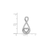 Sterling Silver Infinity Heart Pendant with Diamond and Cubic Zirconia Accents for Women