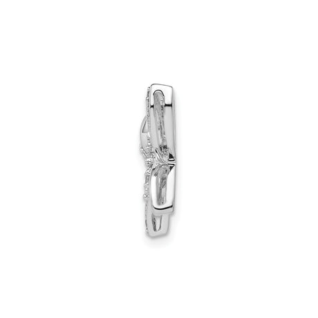 Sterling Silver Butterfly Pendant with Diamond, Openwork Wings and Nature-Inspired Design for Women