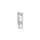 Sterling Silver Heart Pendant with Diamond Accents, Open Heart Design for Women