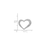 Sterling Silver Heart Pendant with Diamond Accents, Open Heart Design for Women