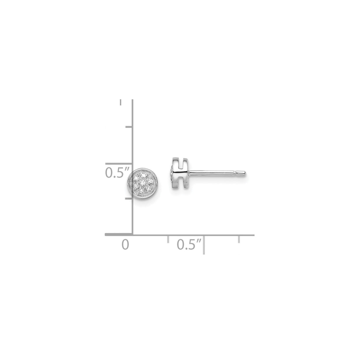 Sterling Silver Round Cubic Zirconia Stud Earrings Cluster
