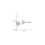 Sterling Silver Round Cubic Zirconia Stud Earrings Cluster