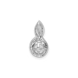 Sterling Silver Infinity Pendant with White Pearl and Cubic Zirconia Accents