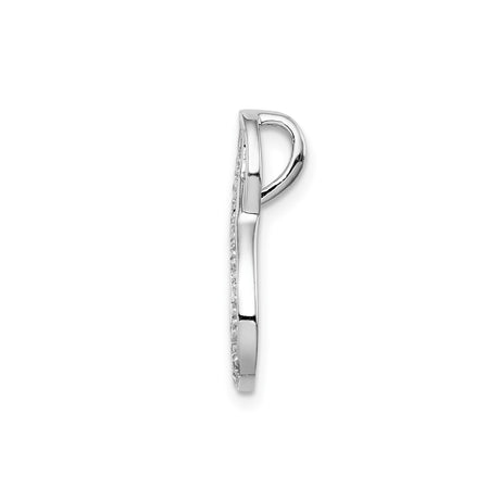 Sterling Silver Infinity Pendant with Cubic Zirconia Accents, Polished and Textured Design