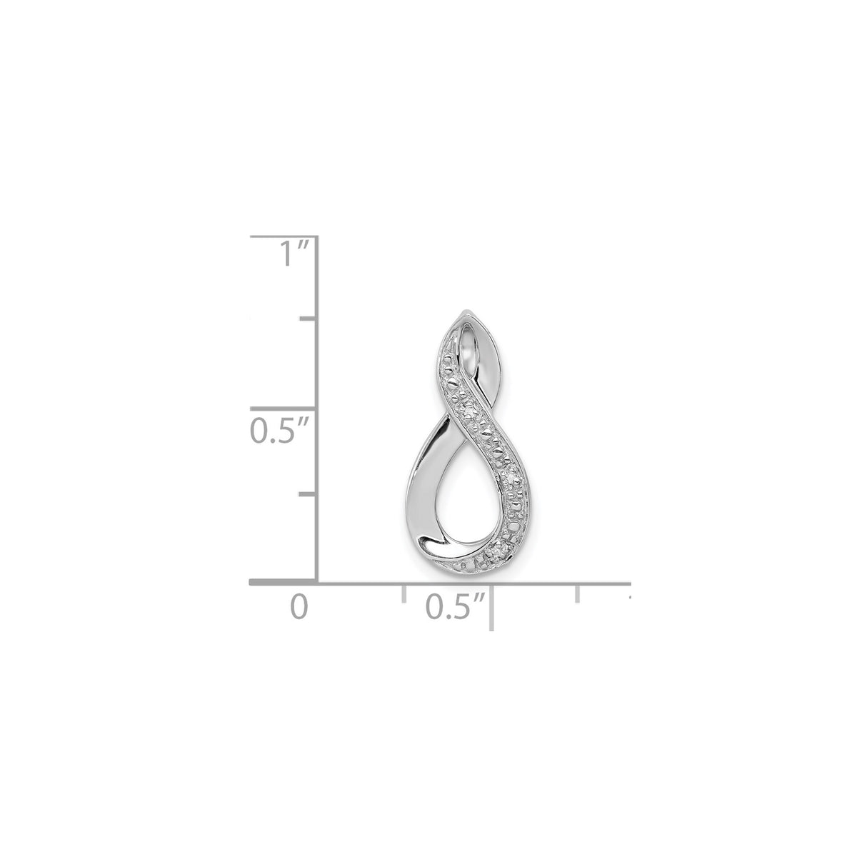Sterling Silver Infinity Pendant with Cubic Zirconia Accents, Polished and Textured Design