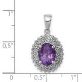 Amethyst and Diamond 15x12mm 1.45ct Charm Pendant in Real 925 Sterling Silver