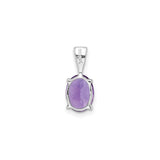 Sterling Silver Pendant with Faceted Oval Cut Amethyst, February Birthstone Jewelry for Women