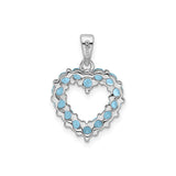 Sterling Silver Heart Pendant with Sky Blue Topaz in Prong Setting for Women
