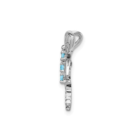Sterling Silver Dragonfly Pendant with Sky Blue Topaz, Nature Inspired Jewelry for Women