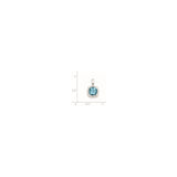 Sterling Silver Pendant with Cushion Cut Swiss Blue Topaz and Diamond Halo