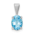 Light Swiss Blue Topaz Charm Pendant in Real 925 Sterling Silver