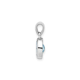 Sterling Silver Pendant with Oval Swiss Blue Topaz in Bezel Setting, Minimalist Jewelry for Women