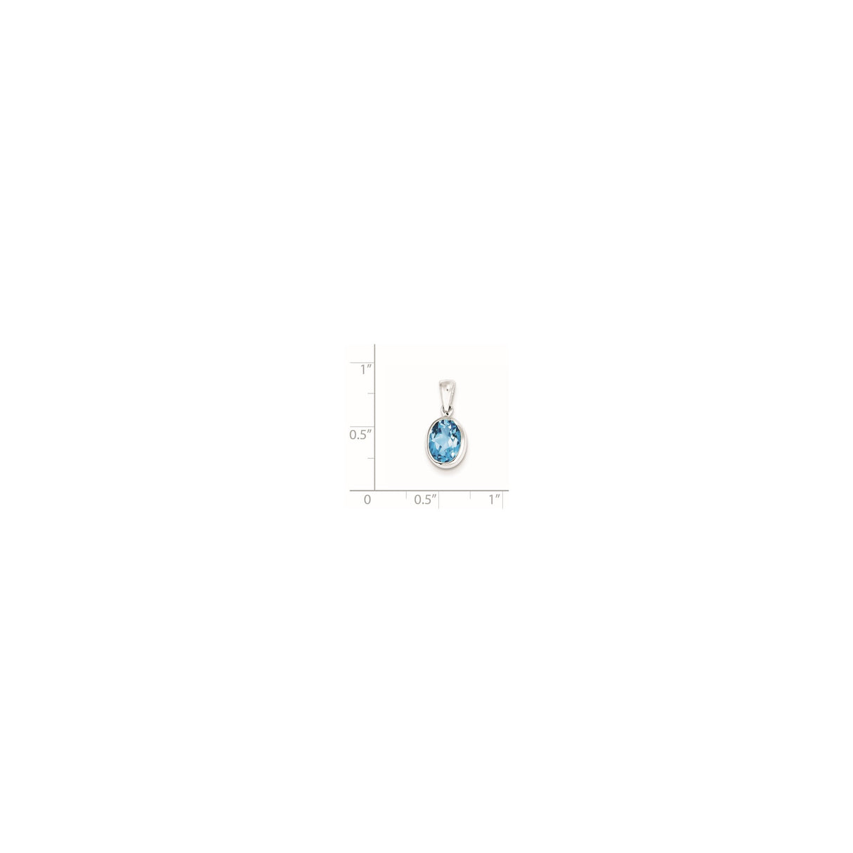 Sterling Silver Pendant with Oval Swiss Blue Topaz in Bezel Setting, Minimalist Jewelry for Women