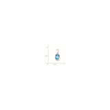 Sterling Silver Pendant with Oval Swiss Blue Topaz in Bezel Setting, Minimalist Jewelry for Women