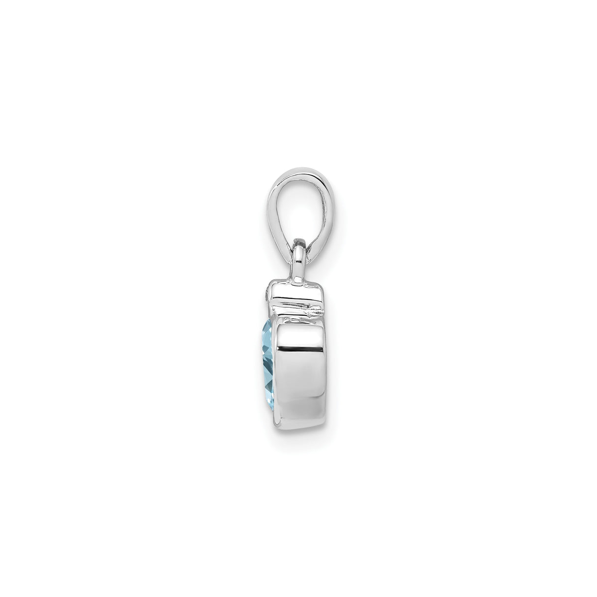 Sterling Silver Heart Pendant with Sky Blue Topaz and Diamond Accent, Romantic Jewelry for Women