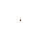 Sterling Silver Pendant with Oval Cut Garnet and Diamond in Vintage Style Frame for Women
