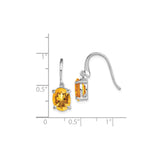 Sterling Silver Drop Earrings with Faceted Oval Citrine, Lightweight Dangle Design for Women