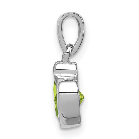 Sterling Silver Heart Pendant with Peridot and Diamond Accents, August Birthstone Jewelry