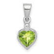 Sterling Silver Heart Pendant with Peridot and Diamond Accents, August Birthstone Jewelry