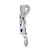 Sterling Silver Dragonfly Pendant with Sapphire Accents, Openwork Wings, Nature-Inspired Design