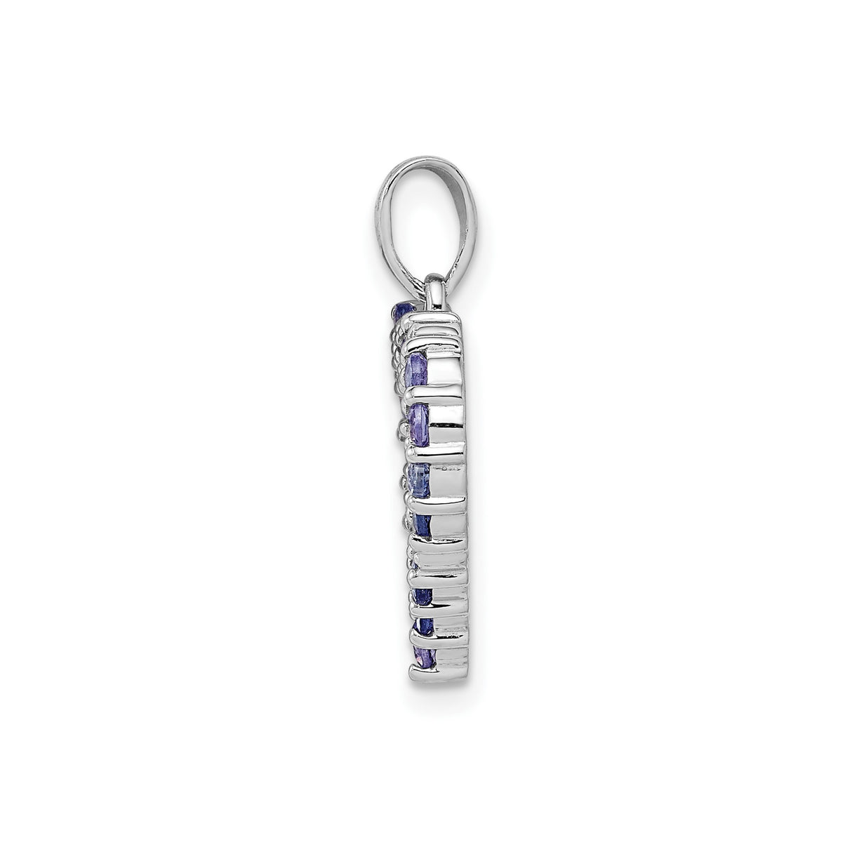 Sterling Silver Heart Pendant with Tanzanite and Diamond, Romantic Jewelry for Women