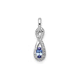 Sterling Silver Infinity Pendant with Oval Tanzanite and Diamond Accent
