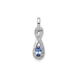 Sterling Silver Infinity Pendant with Oval Tanzanite and Diamond Accent