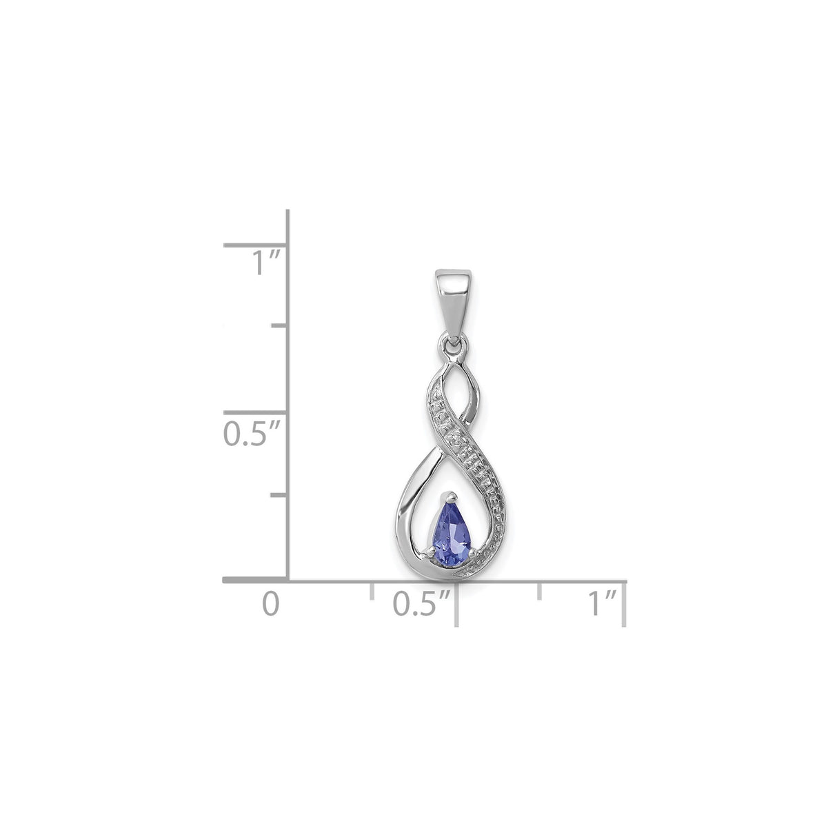 Sterling Silver Infinity Pendant with Tanzanite Teardrop and Diamond Accents for Women