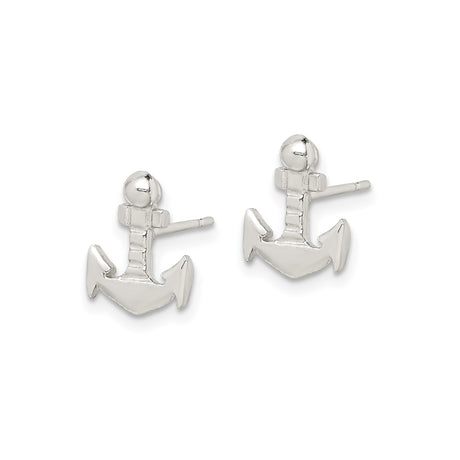 Sterling Silver Anchor Stud Earrings, Nautical Maritime Design for Women