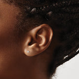 Sterling Silver Stud Earrings Round CZ Four Prong Setting