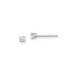 Sterling Silver Stud Earrings with Round Cut Clear Cubic Zirconia in Classic Four-Prong Setting, Minimalist Silver Jewelry for Women, Timeless Lightweight Elegant Studs for Everyday or Formal Wear