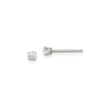 Sterling Silver Stud Earrings with Round Cut Clear Cubic Zirconia in Classic Four-Prong Setting, Minimalist Silver Jewelry for Women, Timeless Lightweight Elegant Studs for Everyday or Formal Wear