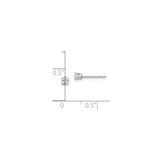Sterling Silver Stud Earrings Round Cut CZ Four Prong