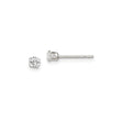 Sterling Silver Stud Earrings with Round Cut Cubic Zirconia in Four Prong Setting, Lightweight Polished Silver Studs for Women, Minimalist Everyday Earrings with Clean Design and Timeless Style