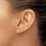 Sterling Silver Minimalist Stud Earrings Round CZ Prong