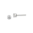 Sterling Silver Stud Earrings with Round Cubic Zirconia in Prong Setting, Minimalist Silver Jewelry for Women, Classic Unisex Style, Clear CZ for Daily Wear, Elegant Design for Formal Occasions