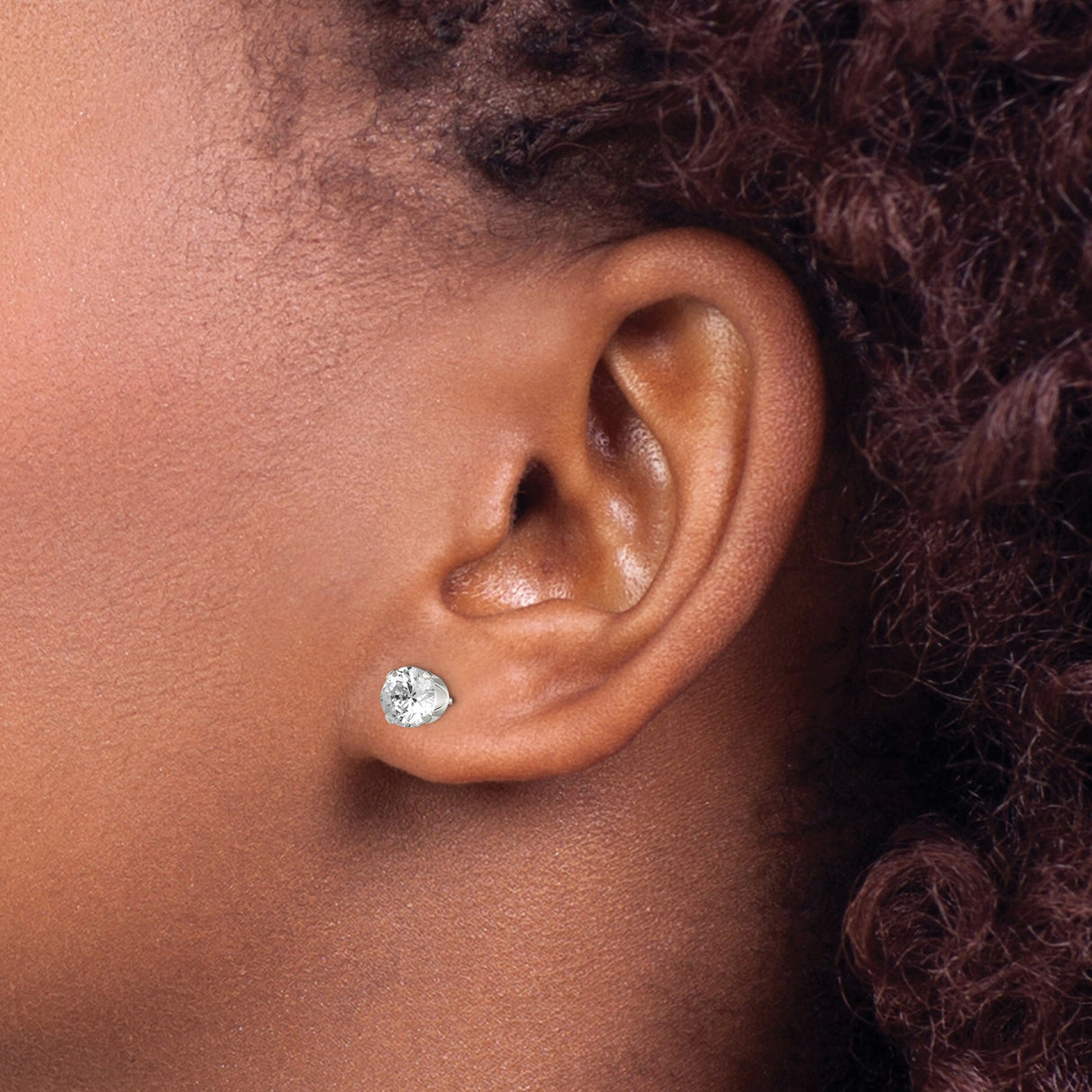 Sterling Silver Minimalist Round CZ Stud Earrings 4 Prong