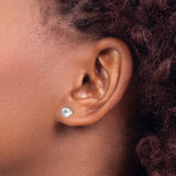 Sterling Silver Minimalist Round CZ Stud Earrings 4 Prong