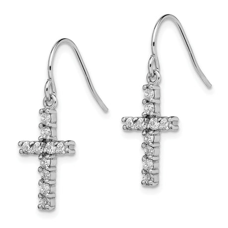 Sterling Silver Cross Pendant with Cubic Zirconia, Modern Faith Jewelry Style
