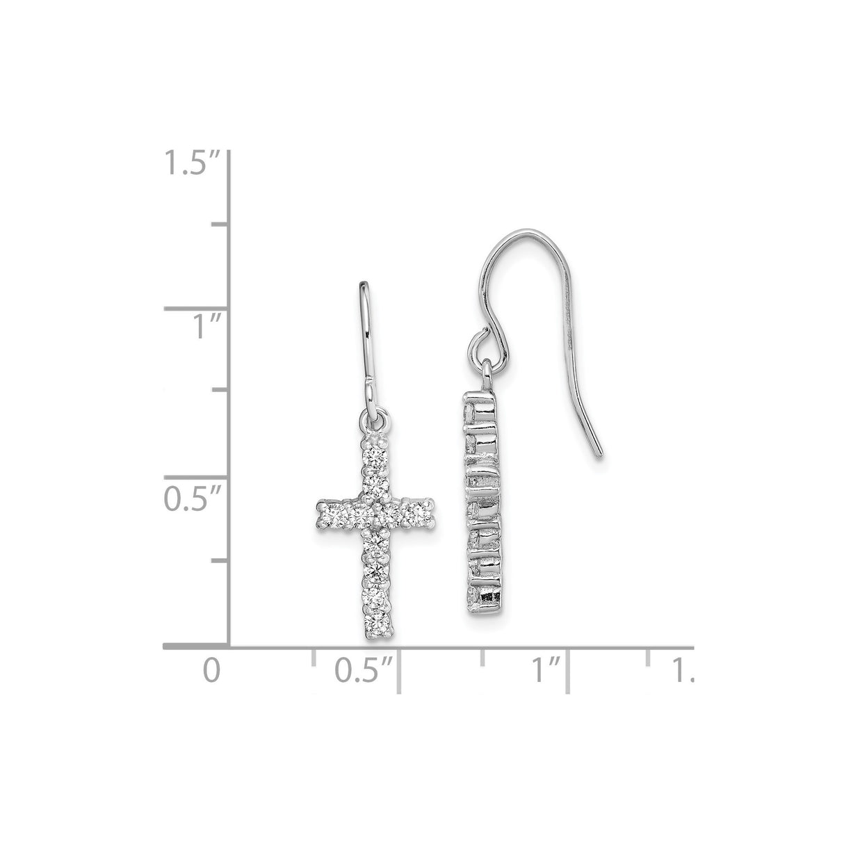 Sterling Silver Cross Pendant with Cubic Zirconia, Modern Faith Jewelry Style