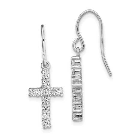 Sterling Silver Cross Pendant with Cubic Zirconia, Modern Faith Jewelry Style