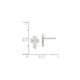 Sterling Silver Latin Cross Stud Earrings with Textured Rustic Finish