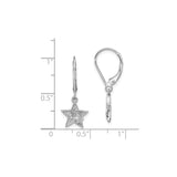 Sterling Silver Drop Earrings with Cubic Zirconia, Star Charm Celestial Design for Women