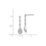 Sterling Silver Teardrop Dangle Earrings with Cascading Pear-Shaped Cubic Zirconia