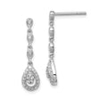 Sterling Silver Teardrop Dangle Earrings with Cascading Pear-Shaped Cubic Zirconia